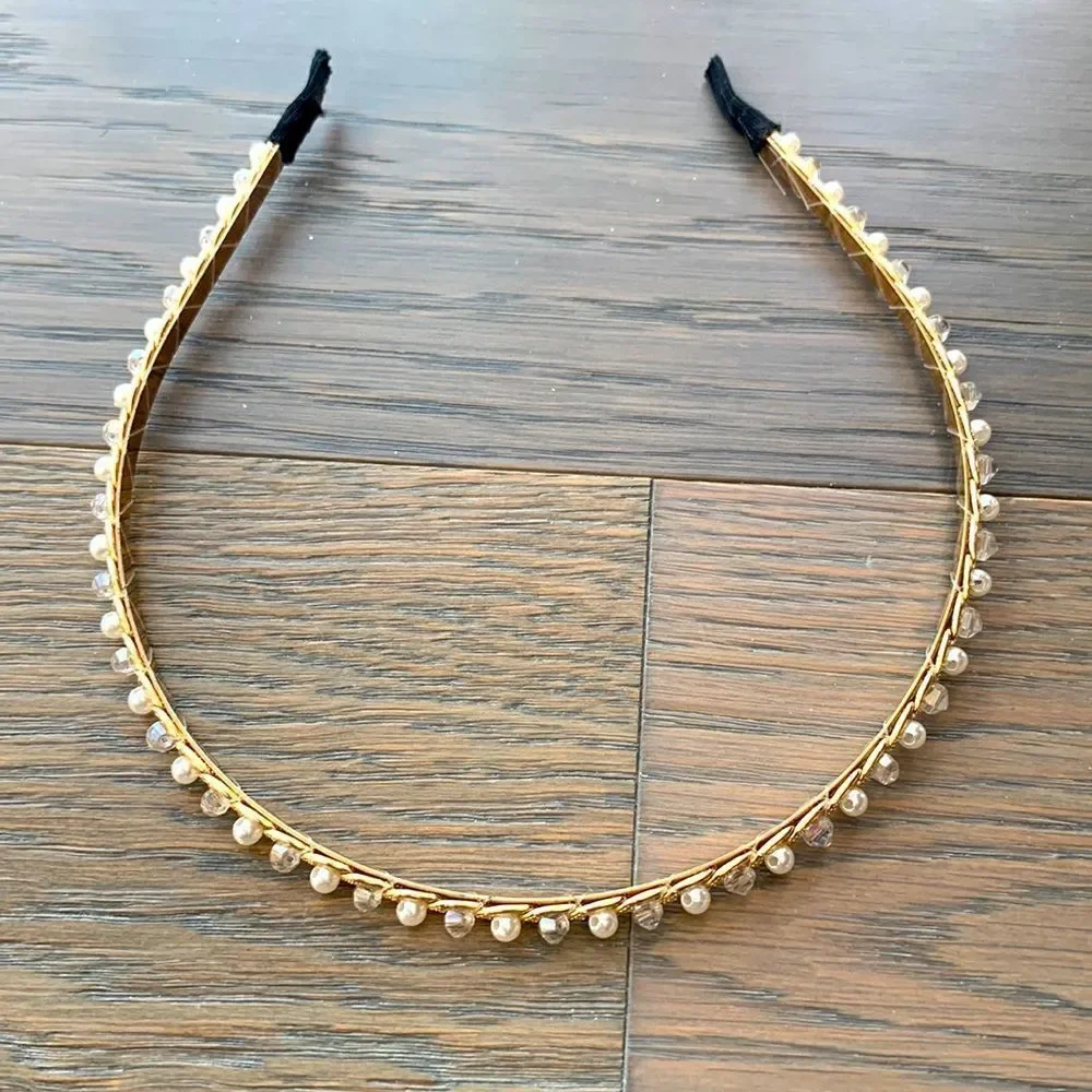 Sparkly Jeweled Headband with Pearls & Crystals for Teens or Kids